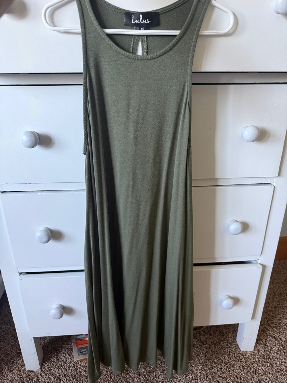 Lulu's Olive Sleeveless Maxi Dress